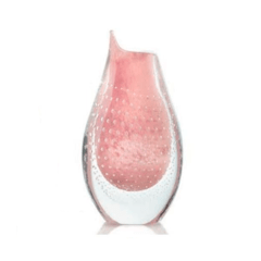 Vaso de Murano Cristal São Marcos Rosé 22 cm - Paiva Presentes 