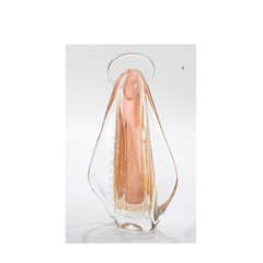 Nossa Senhora cristal Murano Rosé Ouro 24k 43 cm Paiva Presentes 