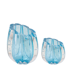 Par de vasos  Murano Marselha cor Azul Petroleo cristais Labone -Compre na loja online Paiva Presentes
