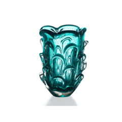 Vaso de Murano com bolhas Verde Esmeralda 17 cm 
