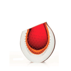 Jogo de Vasos de Murano Degrade Com Bolhas Vermelho e Âmbar - comprar online