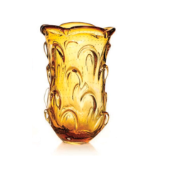 Vaso cristal Murano Âmbar bolhas São Marcos