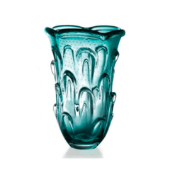 Vaso de Murano com bolhas Verde Esmeralda 26cm 