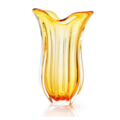 Vaso de Cristal Murano Âmbar 47cm