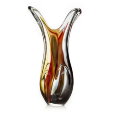 Vaso de Cristal Murano Preto/Branco 58 cm Paiva Presentes 