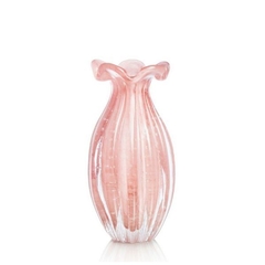Vaso de Cristal Murano Trouxinha Rosé 20 cm 