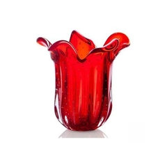 Mini Vaso De Cristal Murano Vermelho