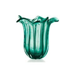 Vaso de Cristal Murano Verde Esmeralda