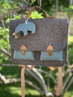 Portafolios - mochila “Arthur” en gris y azul