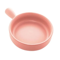 MINI TRAVESSA COM CABO PORCELANA NÓRDICA ROSA MATT 20x15x5cm