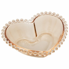 BOWL PEARL ÂMBAR EM FORMATO DE CORAÇÃO 12x10x4cm - UNIDADE