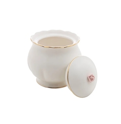 AÇUCAREIRO FLOWER PORCELANA COM FIO DE OURO - comprar online