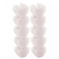 VELAS DE PARAFINA HEART BRANCA 4x2,5x15CM