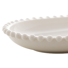 TRAVESSA DE PORCELANA OVAL BOLINHA BRANCA - 25x13x3cm na internet