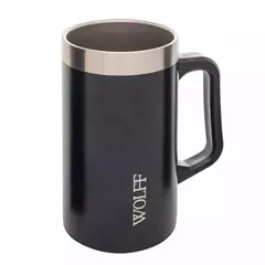 CANECA TÉRMICA PRETA COM INOX - WOLFF