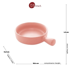 MINI TRAVESSA COM CABO PORCELANA NÓRDICA ROSA MATT 20x15x5cm - comprar online