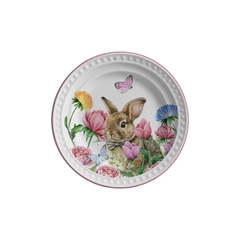 PRATO SOBREMESA COELHO EASTER FLOWERS - CONJUNTO COM 2