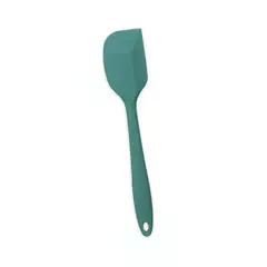 ESPÁTULA DE SILICONE DUPLO RETA PÃO DURO VERDE ESCURO