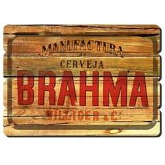 PLACA MADEIRA RIPADA BRAHMA 49X39CM