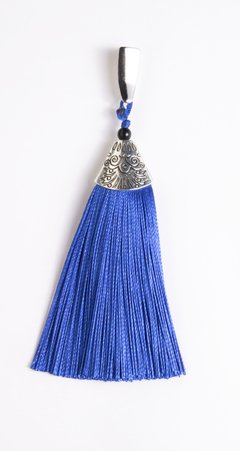 Brinco Tassel Azul com Prata na internet