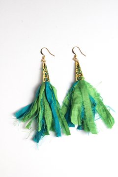 Brinco Tassel em Seda de Sari