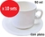 Taza café con plato porcelana Ricony x 10 sets