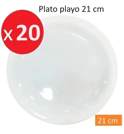 Plato playo 21 cm porcelana tsuji sin sello x 20 unidades - Linea 450