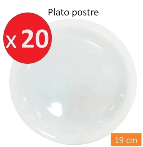 Plato postre 19 cm porcelana Tsuji sin sello x 20 unidades - Linea 450