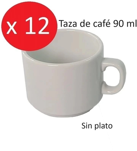 Taza de cafe sin plato porcelana tsuji sin sello x 12 unidades - Linea 450