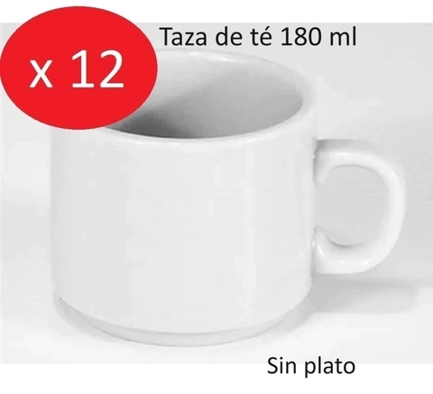 Taza de te sin plato porcelana tsuji sin sello x 12 unidades - Linea 450