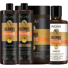 Kit Shampoo + Condicionador + Máscara 3x1000ml + Leave-In Coleção Blends 300ml Inoar