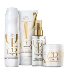 Kit Shampoo 250ml + Condicionador 200ml + Máscara 150ml + Óleo 100ml Oil Reflections Light Wella