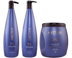 Aneethun Kit Hidratação Imediata Shampoo + Creme + Máscara 3x1000ml
