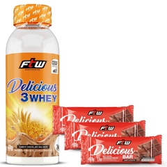 Kit 3 Whey Bar Sabor Chocolate 40g Fitoway + 1 Whey Sabor Chocolate Maltado 40g Fitoway