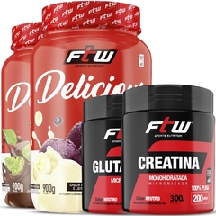 Kit 2x Delicious + Glutamina + Creatina Fitoway