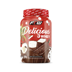 Kit Whey Delicious Sabor Chocolate com Coco 900g + Panqueca Fit 500g Fitoway na internet