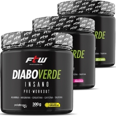 Kit Pré-Treino Diabo Verde Insano Sabores 3x300g FTW