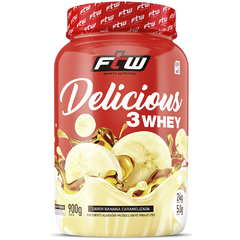 Delicious 3 Whey Sabor Banana Caramelizada 900g FTW