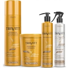 Kit Shampoo 1L + Hidratação 1kg + Cauterização 300ml + Reconstrutor Instantâneo 300ml Trivitt - comprar online
