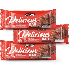 Kit Delicious Bar Whey Sabor Chocolate 3x40g FTW