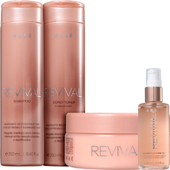 Kit Shampoo e Condicionador 2x250ml + Máscara 200g + Óleo 60ml Revival Braé