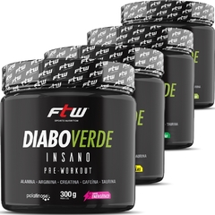 Kit Pré-Treino Diabo Verde Insano Sabores 4x300g FTW