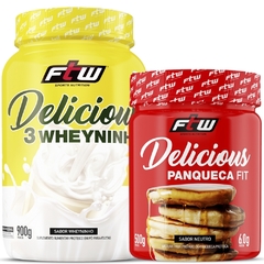 Kit Whey Delicious Sabor Leite Ninho 900g + Panqueca Fit 500g Fitoway