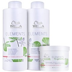 Kit Shampoo e Condicionador 2x1000ml + Máscara 500ml Elements Wella