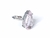 Anel Folheado a ródio branco com zirconias e cristal de quartzo rosa