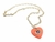 Mix de colar coração esmaltado laranja olho grego + colar de cristais na internet