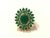 Anel folheado a ouro 18K com cristais Verde Esmeralda - comprar online