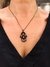 Colar ródio negro mão de Fátima com pedra fusion Rosa claro e zirconias negras - comprar online