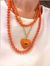 Mix de colar coração esmaltado laranja olho grego + colar de cristais - comprar online