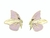 Brinco borboleta esmaltado dourado nude x lilas